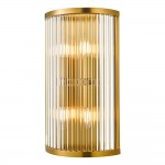 Eleanor - Aged Brass 4 Light Wall Lamp with Clear Glass Rods