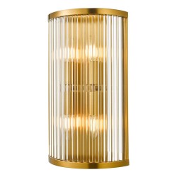 Eleanor - Aged Brass 4 Light Wall Lamp with Clear Glass Rods