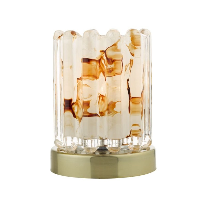 Dar_Vol3-ELF4175 - ELF - Marble Glass & Antique Brass Touch Table Lamp