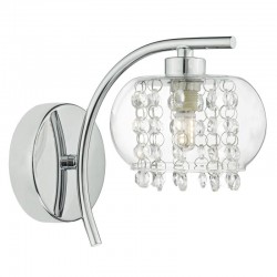 Elma - Chrome Wall Lamp with Clear Glass & Crystal Elma - Chrome Wall Lamp with Clear Glass & Crystal