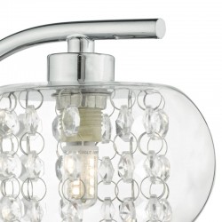 Elma - Chrome Wall Lamp with Clear Glass & Crystal Elma - Chrome Wall Lamp with Clear Glass & Crystal