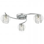 Elma - Chrome 3 Light Centre Fitting with Clear Glass & Crystal Elma - Chrome 3 Light Centre Fitting with Clear Glass & Crystal