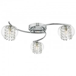Elma - Chrome 3 Light Centre Fitting with Clear Glass & Crystal Elma - Chrome 3 Light Centre Fitting with Clear Glass & Crystal
