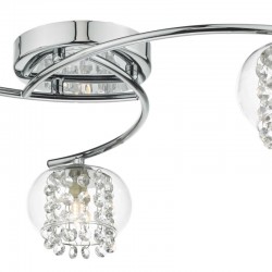 Elma - Chrome 3 Light Centre Fitting with Clear Glass & Crystal Elma - Chrome 3 Light Centre Fitting with Clear Glass & Crystal