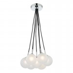 Elpis - Chrome 7 Light Cluster Pendant with Opal White Glass Elpis - Chrome 7 Light Cluster Pendant with Opal White Glass