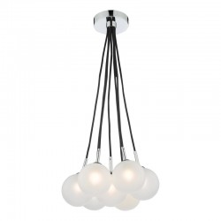 Elpis - Chrome 7 Light Cluster Pendant with Opal White Glass Elpis - Chrome 7 Light Cluster Pendant with Opal White Glass