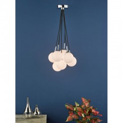 Elpis - Chrome 7 Light Cluster Pendant with Opal White Glass Elpis - Chrome 7 Light Cluster Pendant with Opal White Glass