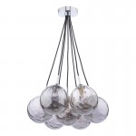 Elpis - Chrome 7 Light Cluster Pendant with Smoked Dimple Glass Elpis - Chrome 7 Light Cluster Pendant with Smoked Dimple Glass
