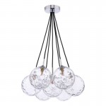 Elpis - Chrome 7 Light Cluster Pendant with Clear Dimple Glass Elpis - Chrome 7 Light Cluster Pendant with Clear Dimple Glass