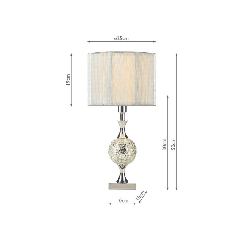 Table & Floor Lamp - Elsa - Mirror Mosaic & Chrome Table Lamp Wisebuys-ELS4239 - Elsa - Mirror Mosaic & Chrome Table Lamp