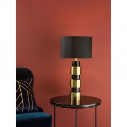 Elwyn - Satin Gold & Satin Black Table Lamp with Black Shade Elwyn - Satin Gold & Satin Black Table Lamp with Black Shade