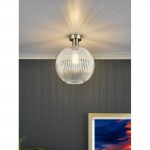 Emerson - Aged Brass Semi Flush with Clear Ribbed Glass Emerson - Aged Brass Semi Flush with Clear Ribbed Glass