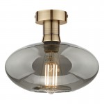 Emerson - Aged Brass Semi Flush with Smoked Glass Emerson - Aged Brass Semi Flush with Smoked Glass