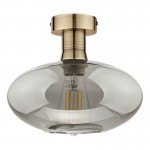 Emerson - Aged Brass Semi Flush with Smoked Glass Emerson - Aged Brass Semi Flush with Smoked Glass