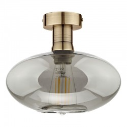 Emerson - Aged Brass Semi Flush with Smoked Glass Emerson - Aged Brass Semi Flush with Smoked Glass