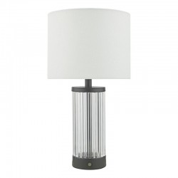 Enrico - Glass & Black Rechargeable LED Table Lamp with White Shade Enrico - Glass & Black Rechargeable LED Table Lamp with White Shade