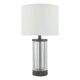 Dar-ENR4122 - Enrico - Glass & Black Rechargeable LED Table Lamp with White Shade