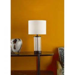 Enrico - Glass & Black Rechargeable LED Table Lamp with White Shade Enrico - Glass & Black Rechargeable LED Table Lamp with White Shade