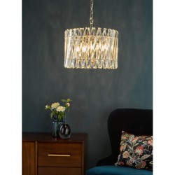 Entwine - Nickel 6 Light Pendant with Crystal Entwine - Nickel 6 Light Pendant with Crystal