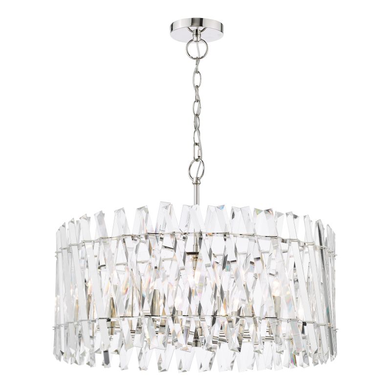 Dar-ENT0838 - Entwine - Nickel 8 Light Pendant with Crystal