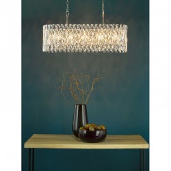 Entwine - Nickel 10 Light over Island Fitting with Crystal Entwine - Nickel 10 Light over Island Fitting with Crystal