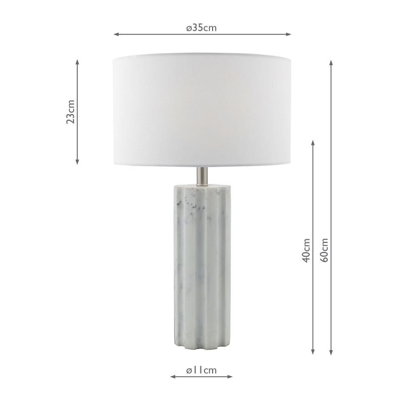 Dar-ERE422 - Erebus - Marble Effect Table Lamp with White Shade