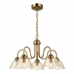 Erika - Warm Bronze 5 Light Centre Fitting with Amber Glass