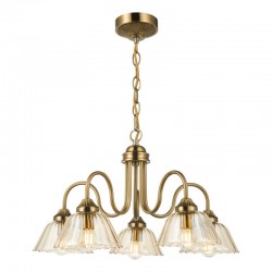Erika - Warm Bronze 5 Light Centre Fitting with Amber Glass