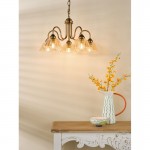 Erika - Warm Bronze 5 Light Centre Fitting with Amber Glass