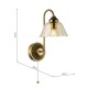 Dar-ERI0763 - Erika - Warm Bronze Wall Lamp with Amber Glass