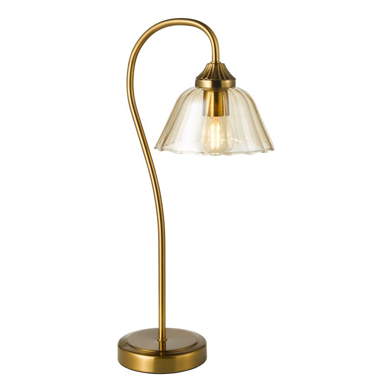 Dar-ERI4263 - Erika - Warm Bronze Table Lamp with Amber Glass