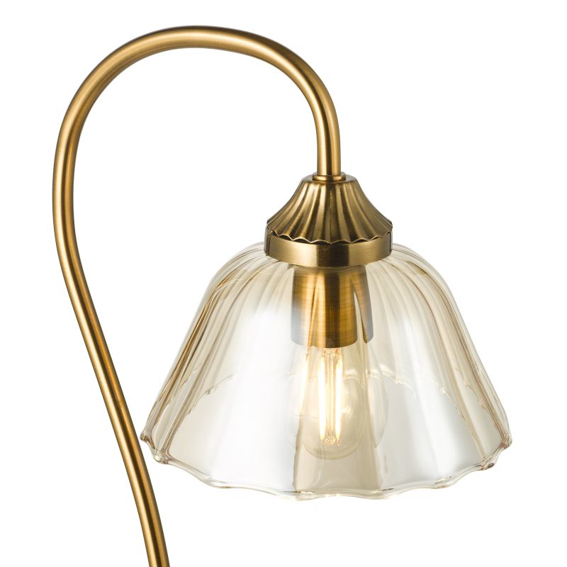 Dar-ERI4263 - Erika - Warm Bronze Table Lamp with Amber Glass