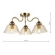 Dar-ERI5363 - Erika - Warm Bronze 3 Light Semi Flush with Amber Glass