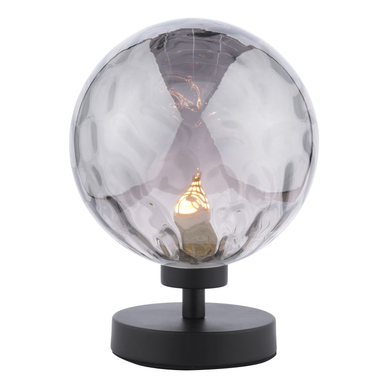 Dar-ESB4122-10 - Esben - Dimple Smoky Glass & Black Touch Table Lamp