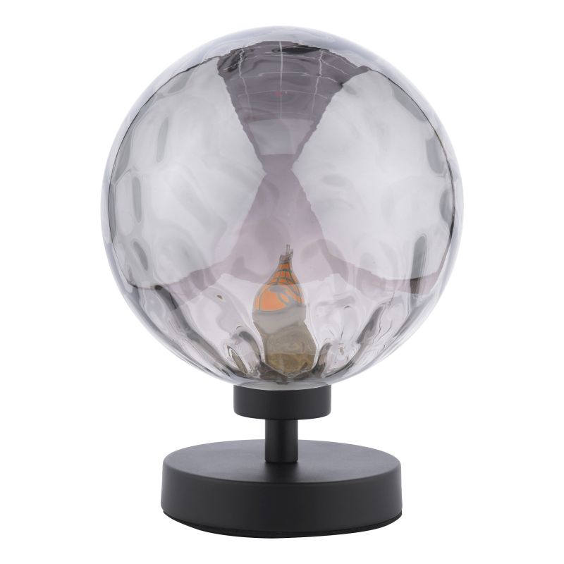 Dar-ESB4122-10 - Esben - Dimple Smoky Glass & Black Touch Table Lamp