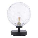 Esben - Black Touch Table Lamp with Clear Dimple Glass Esben - Black Touch Table Lamp with Clear Dimple Glass