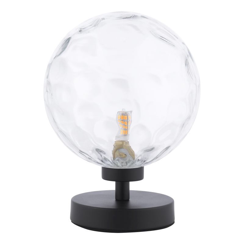 Dar-ESB4122-12 - Esben - Dimple Clear Glass & Black Touch Table Lamp