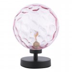 Esben - Black Touch Table Lamp with Pink Dimple Glass Esben - Black Touch Table Lamp with Pink Dimple Glass