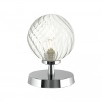 Esben - Chrome Touch Table Lamp with Twisted Clear Glass Esben - Chrome Touch Table Lamp with Twisted Clear Glass