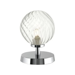 Esben - Chrome Touch Table Lamp with Twisted Clear Glass Esben - Chrome Touch Table Lamp with Twisted Clear Glass