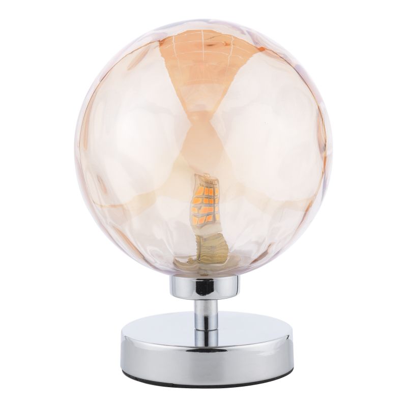 Dar-ESB4150-11 - Esben - Dimple Amber Glass & Chrome Touch Table Lamp
