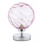 Esben - Chrome Touch Table Lamp with Pink Dimple Glass Esben - Chrome Touch Table Lamp with Pink Dimple Glass