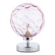 Dar-ESB4150-13 - Esben - Dimple Pink Glass & Chrome Touch Table Lamp