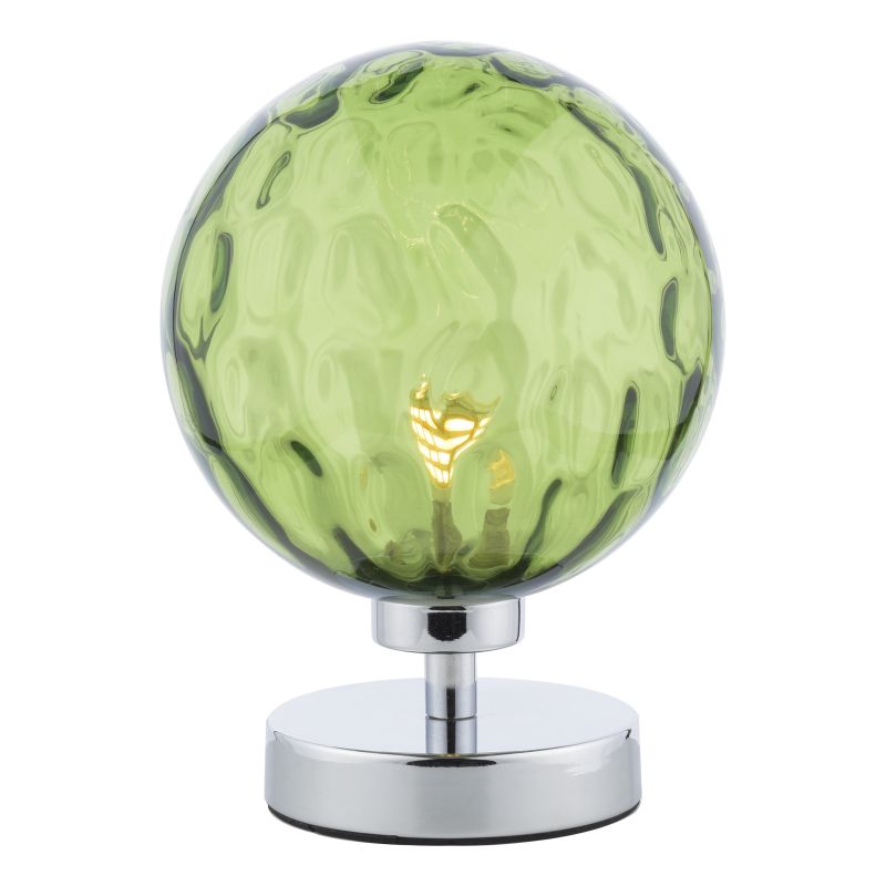Dar-ESB4150-14 - Esben - Dimple Green Glass & Chrome Touch Table Lamp