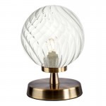 Esben - Antique Brass Touch Table Lamp with Clear Twisted Glass Esben - Antique Brass Touch Table Lamp with Clear Twisted Glass