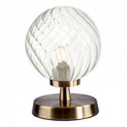 Esben - Antique Brass Touch Table Lamp with Clear Twisted Glass Esben - Antique Brass Touch Table Lamp with Clear Twisted Glass