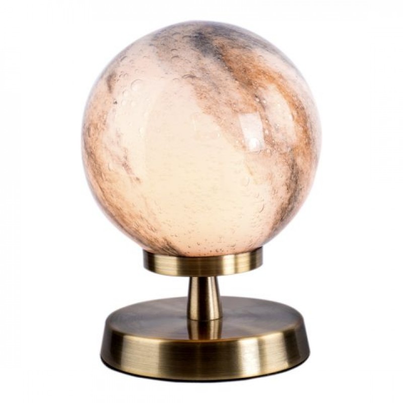 Dar-ESB4175-07 - Esben - Marble Glass & Antique Brass Touch Table Lamp