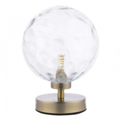 Esben - Antique Brass Touch Table Lamp with Clear Dimple Glass Esben - Antique Brass Touch Table Lamp with Clear Dimple Glass