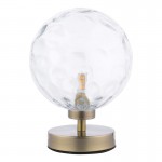 Esben - Antique Brass Touch Table Lamp with Clear Dimple Glass Esben - Antique Brass Touch Table Lamp with Clear Dimple Glass