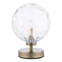 Esben - Antique Brass Touch Table Lamp with Clear Dimple Glass Esben - Antique Brass Touch Table Lamp with Clear Dimple Glass